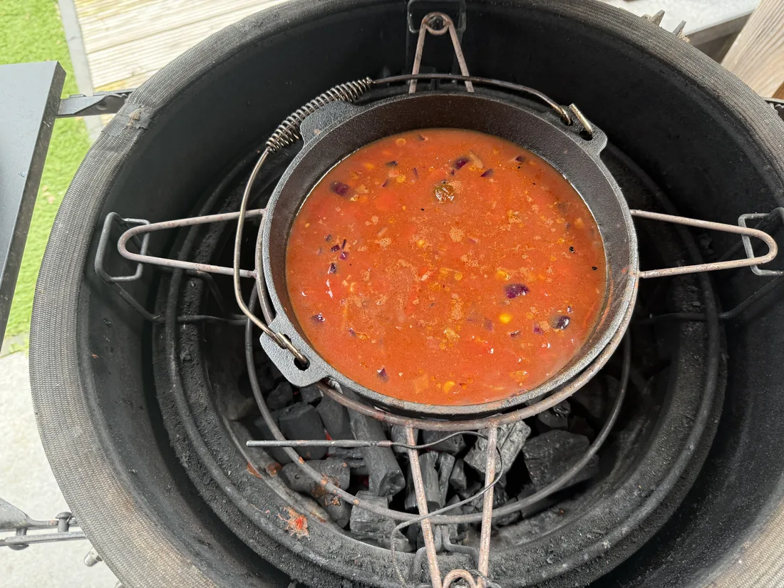 De chili in de pan